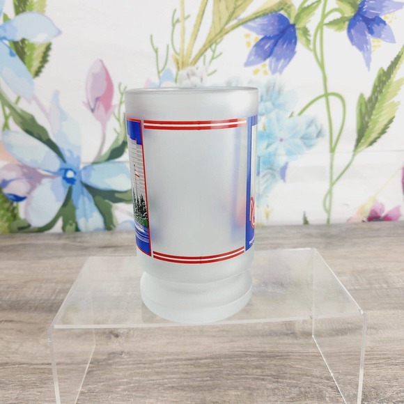 CNN Atlanta The Most Trusted Name In News Glass Frosted 6" Beer Mug RARE - Picture 2 of 7